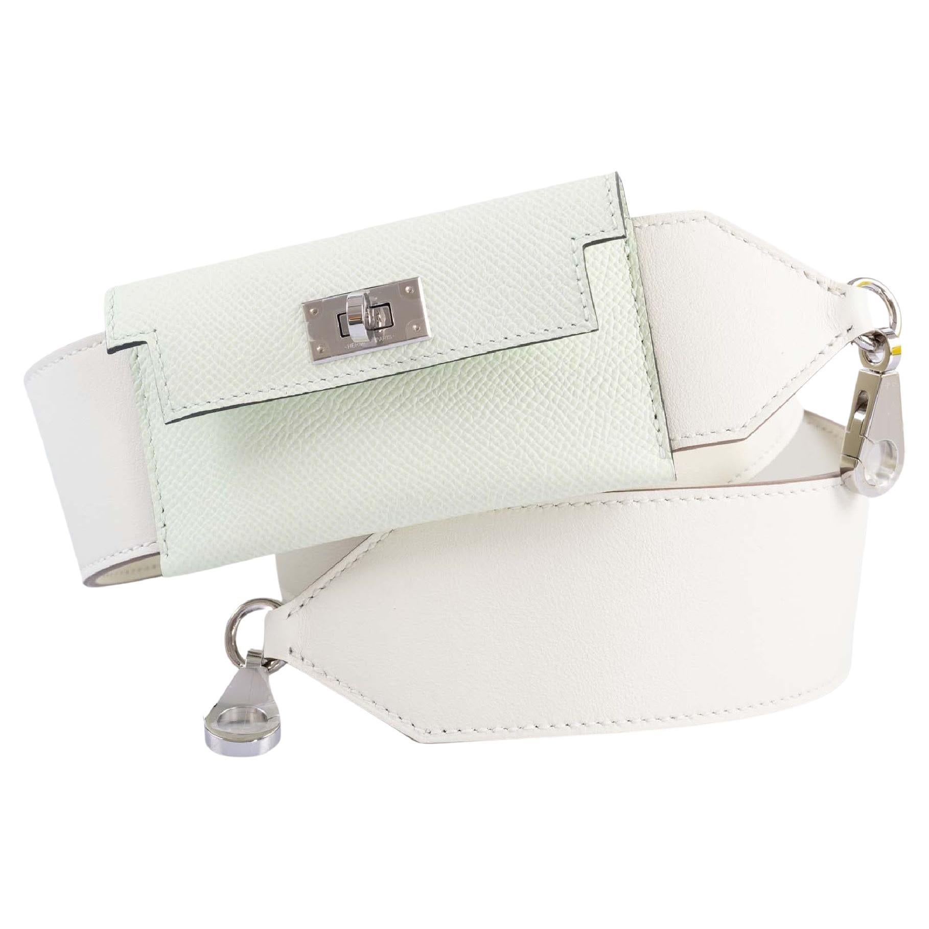 HERMES Bag strap Kelly Pochette Bandouliere Shoulder strap  Brown/SilverHardware