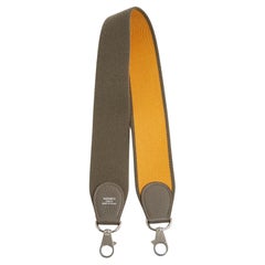 Hermès Bandoulière Sangle Etoupe Saffron Large Cotton Strap Silver HDW Hermes