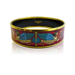 Hermes Bangle 18 Karat Gold-Plated Printed Enamel