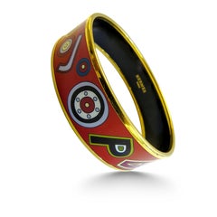 Hermes Bangle 18 Karat Gold-Plated Printed Enamel