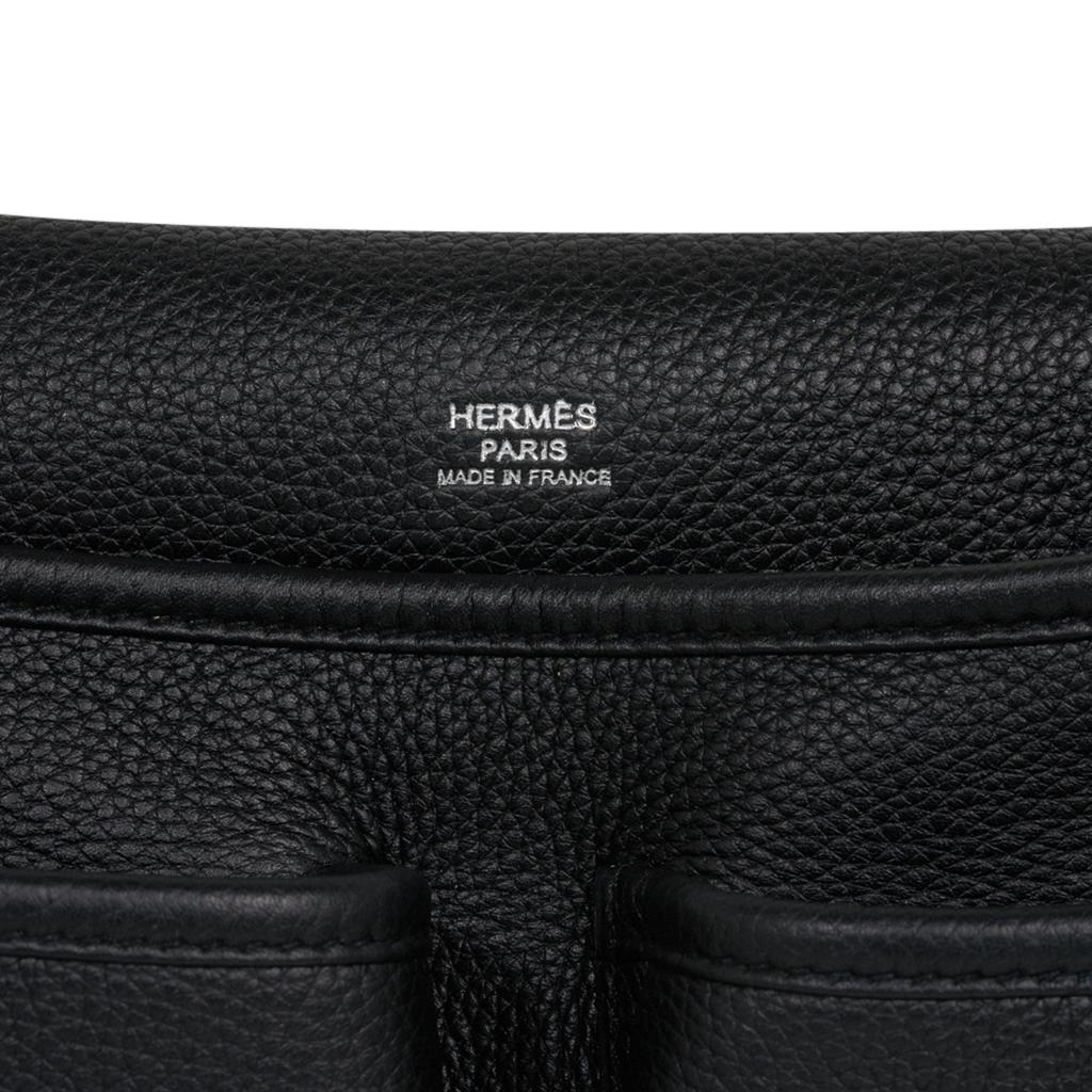 Hermes Barda Messenger Bag Black Sikkim Leather Palladium Hardware New 7
