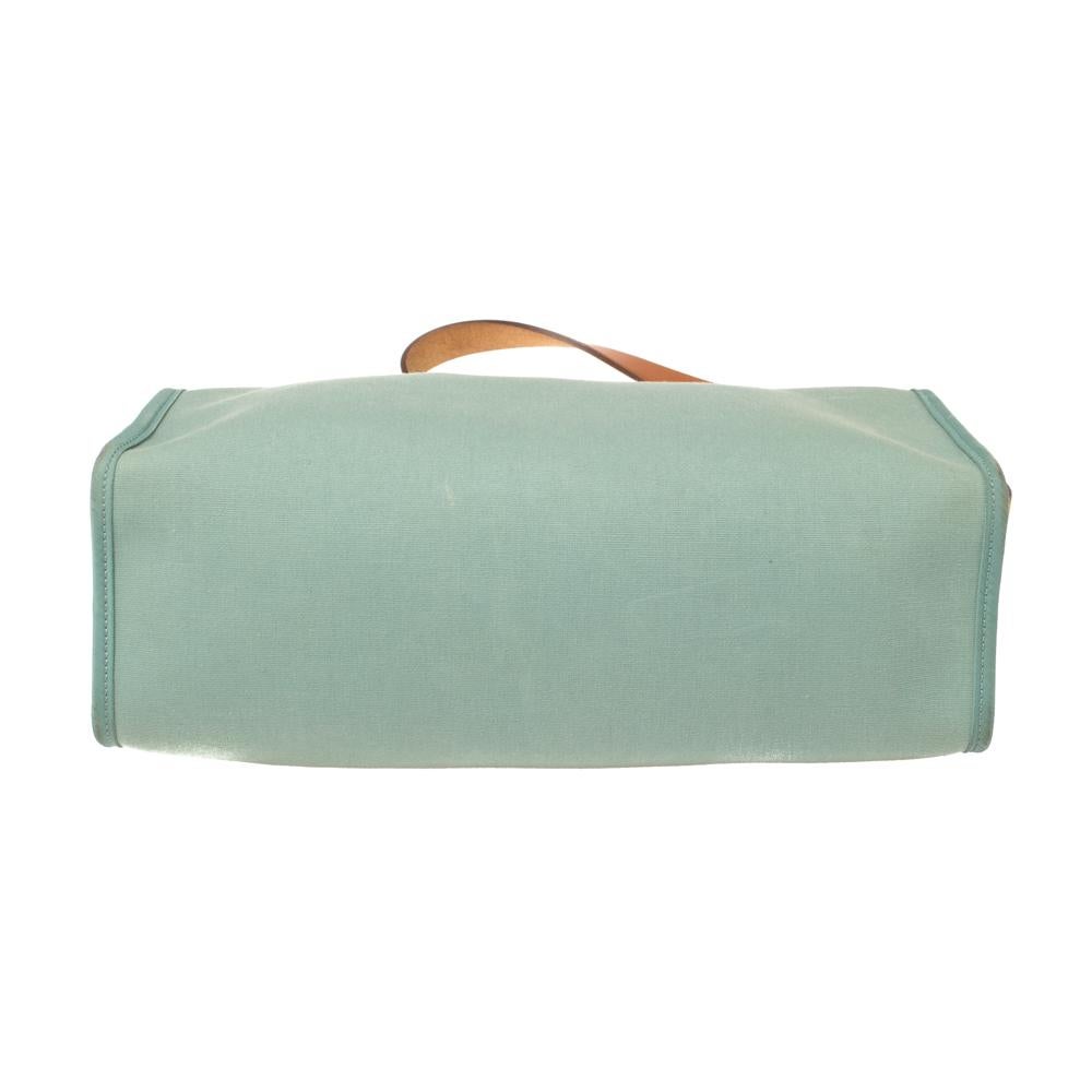Hermes Barenia/Ciel Canvas und Leder Herbag Zip 31 Tasche Damen