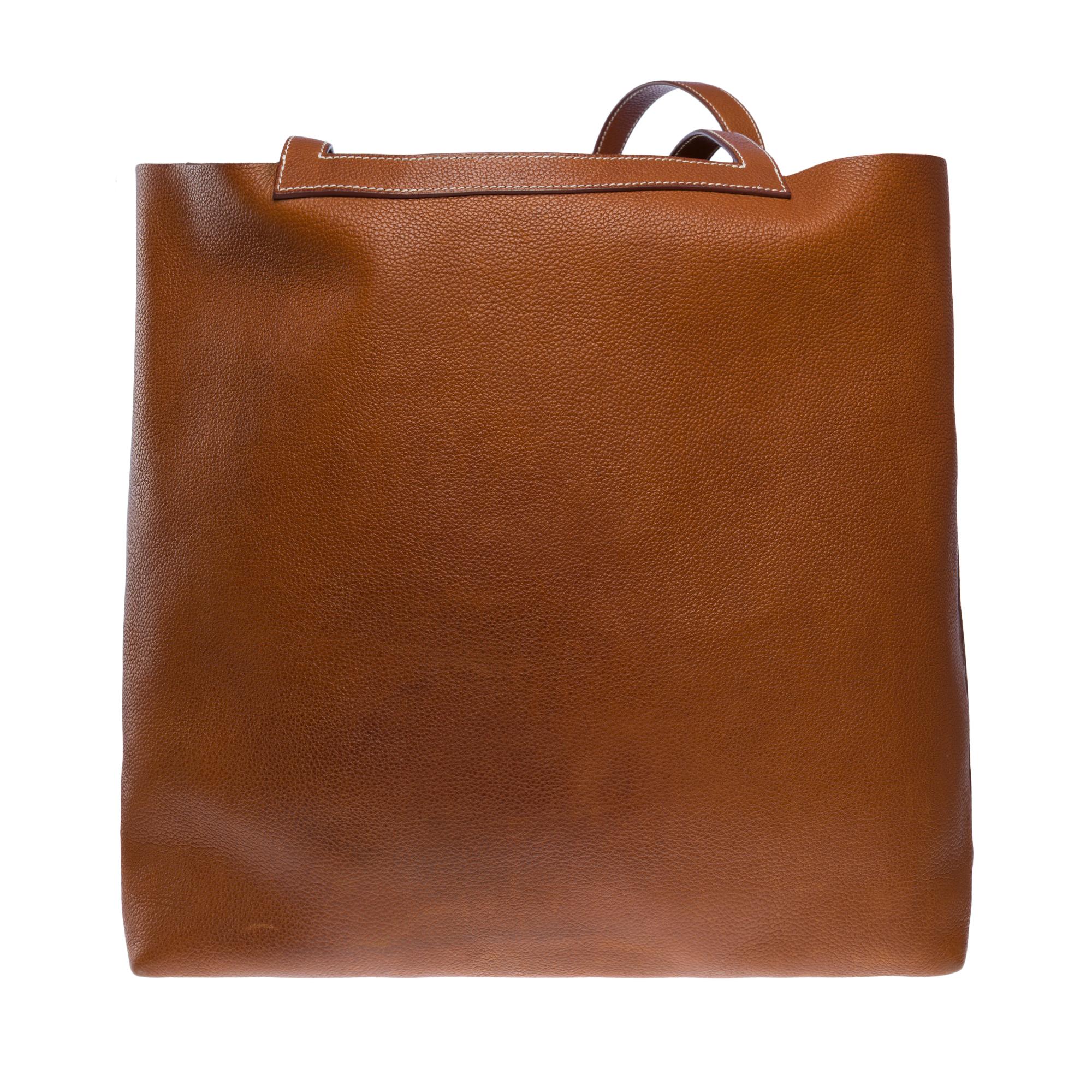 Brown Hermes Barenia Faubourg Fauve Cabasellier 46 Tote bag For Sale
