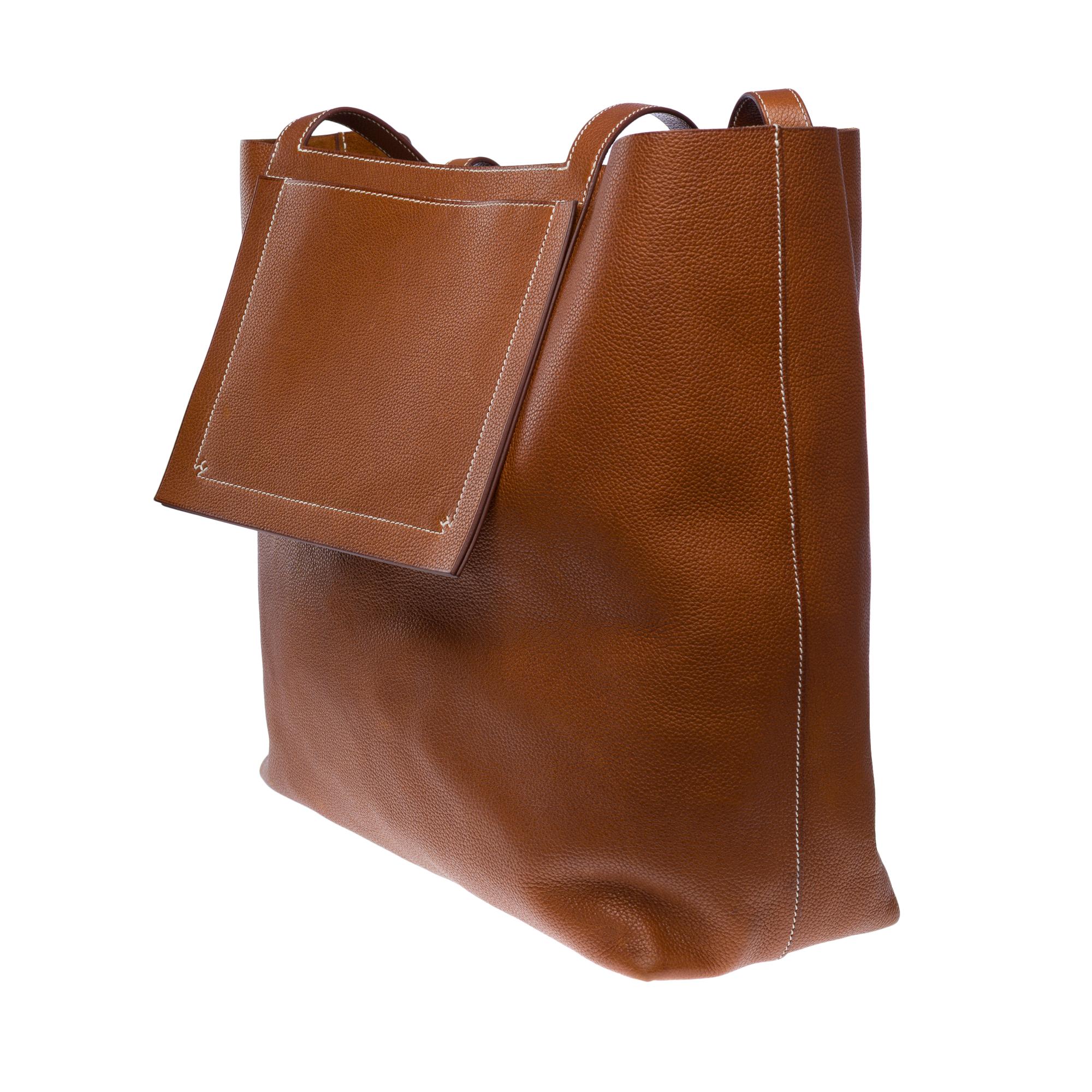 Hermes Barenia Faubourg Fauve Cabasellier 46 Tote bag In Good Condition For Sale In Paris, IDF