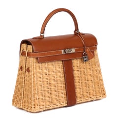 Hermès Barenia Leather & Wicker Kelly 35cm Picnic