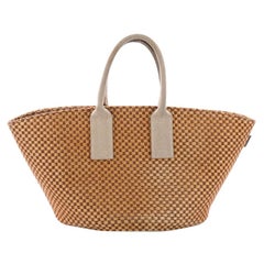 Hermes Basket Weave Tote Woven Jute Small