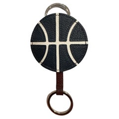 Hermès Basketball Key Ring Bleu De Malte / Blanc / Bordeaux
