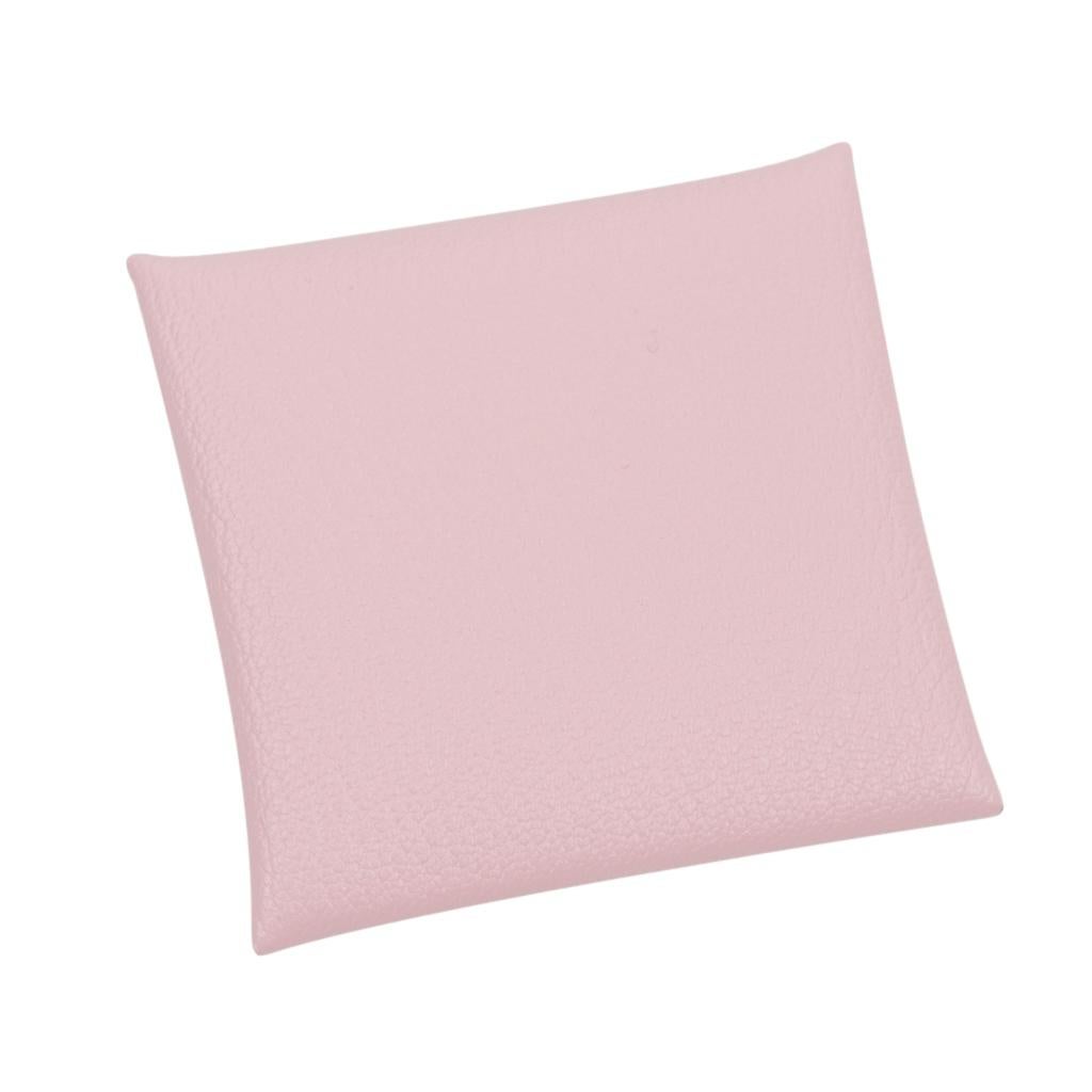 Beige Hermes Bastia Change Purse Rose Sakura Pink Chevre Leather