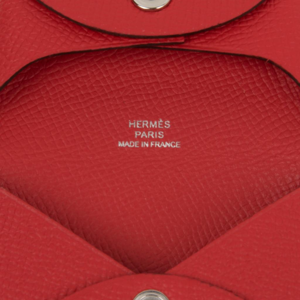 Hermes Bastia Change Purse Rouge De Coeur  Cuir d'Epsom en vente 1