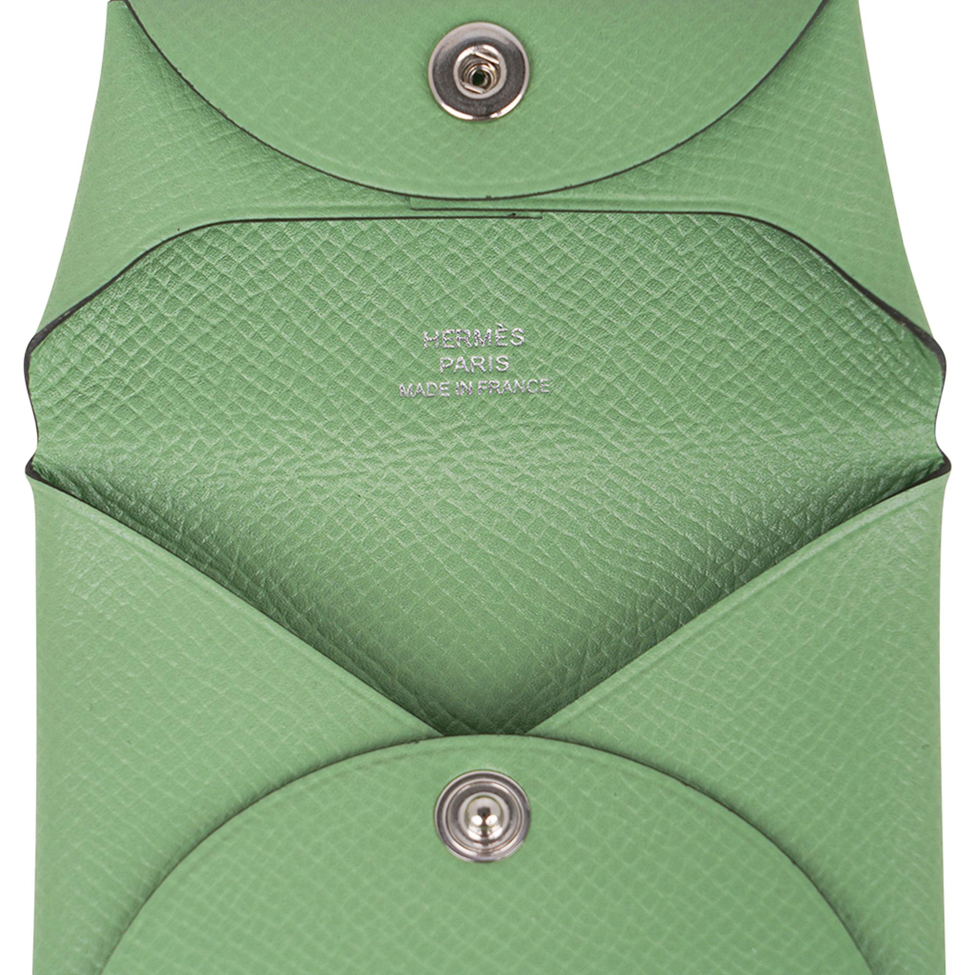 Women's Hermes Bastia Vert Criquet Change Purse Epsom Leather