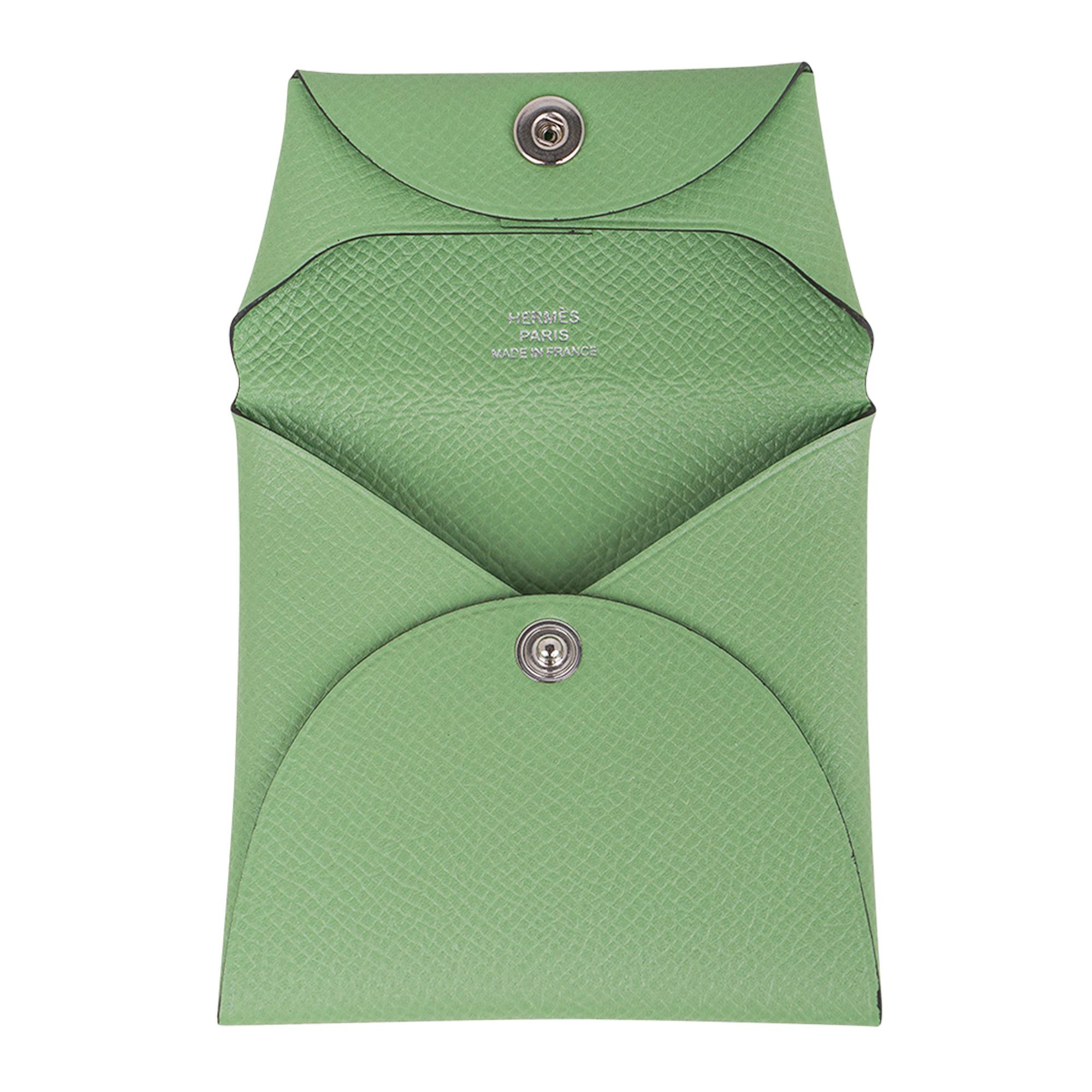 Hermes Bastia Vert Criquet Change Purse Epsom Leather 1