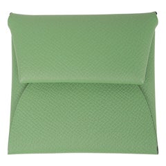 Hermes Bastia Vert Criquet Change Purse Epsom Leather