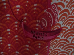 Hermes Bateau Fleuri orange pink scarf