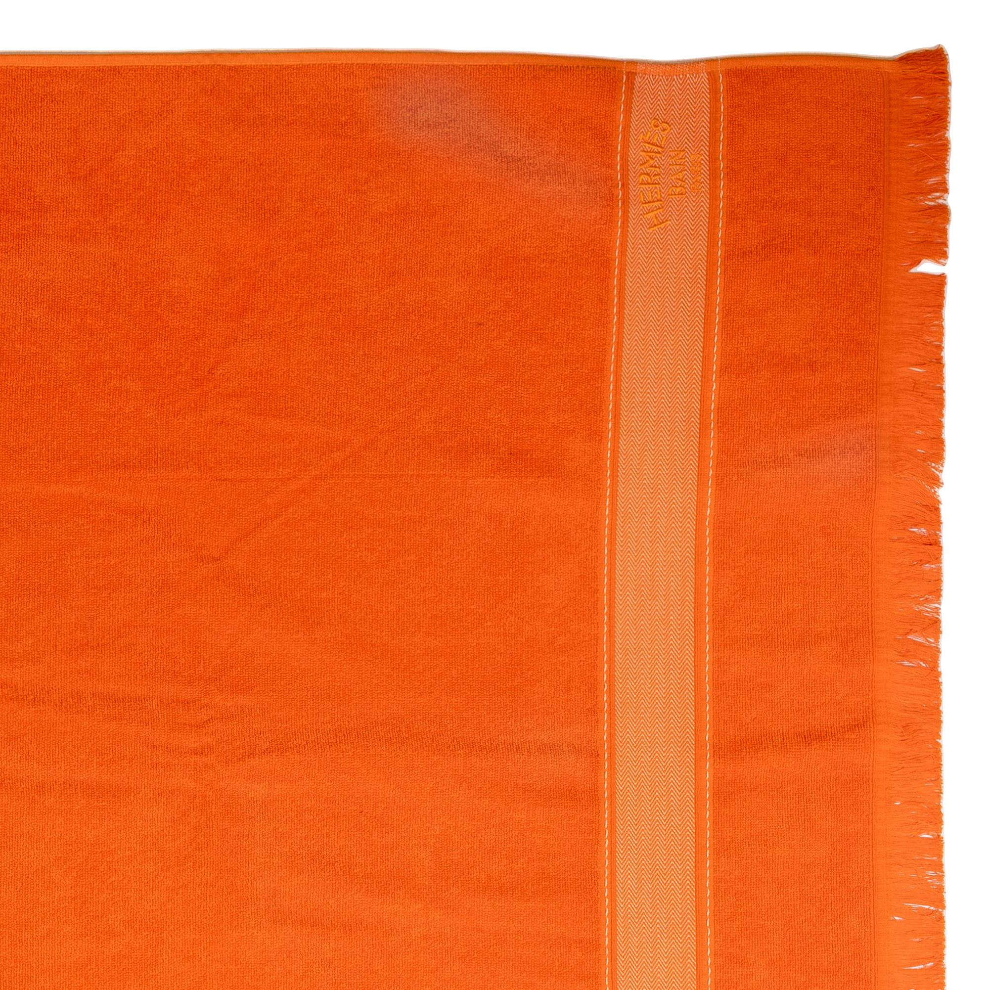 Hermes Bath Beach Towel - 100% gekämmte Baumwolle - Orange - 177x129cm - Neu im Angebot 8