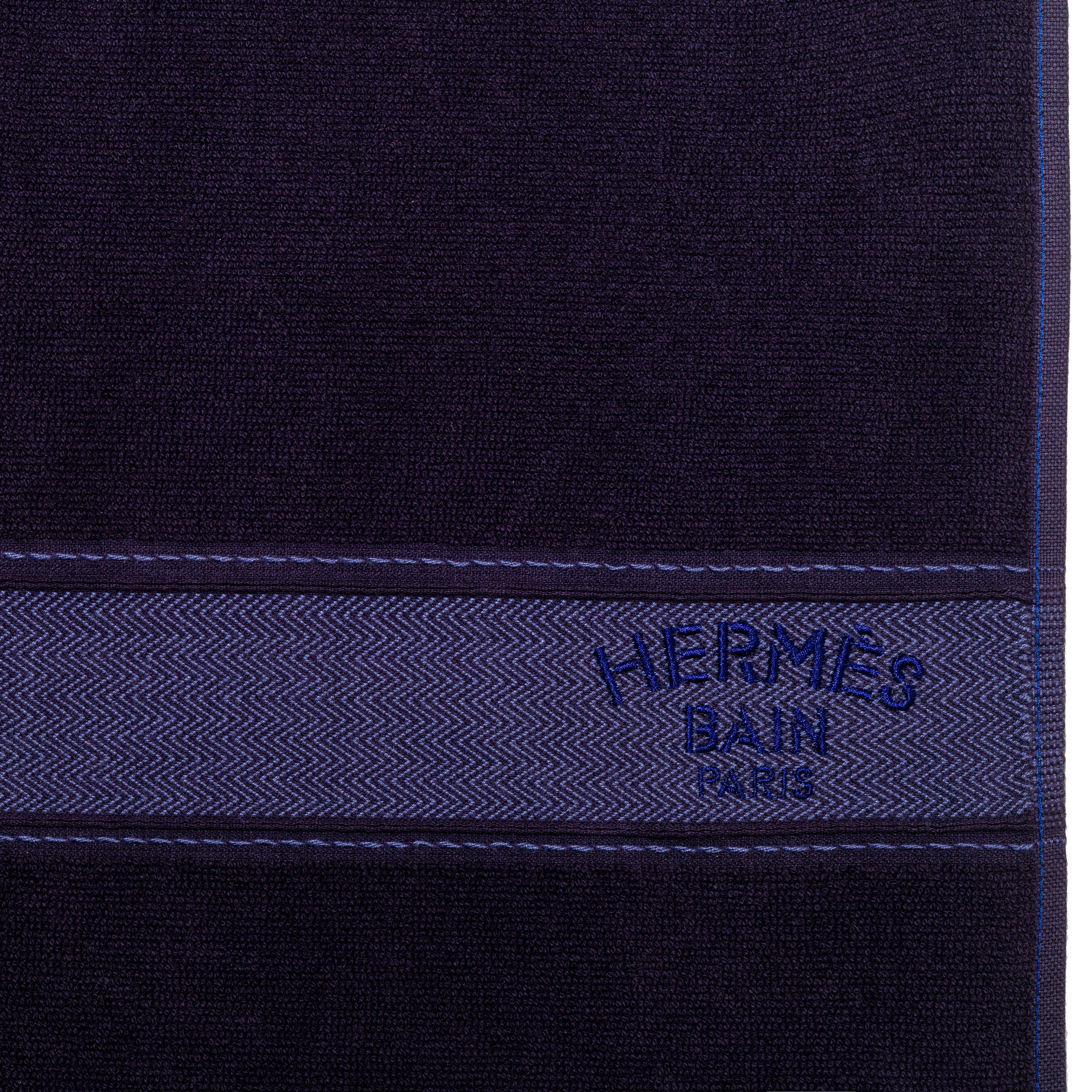 Hermes Badetuch - Fransen - Schwarz - 100% Baumwolle - 95x144cm - Neu / Pflegeetikett im Zustand „Neu“ im Angebot in Ottawa, CA