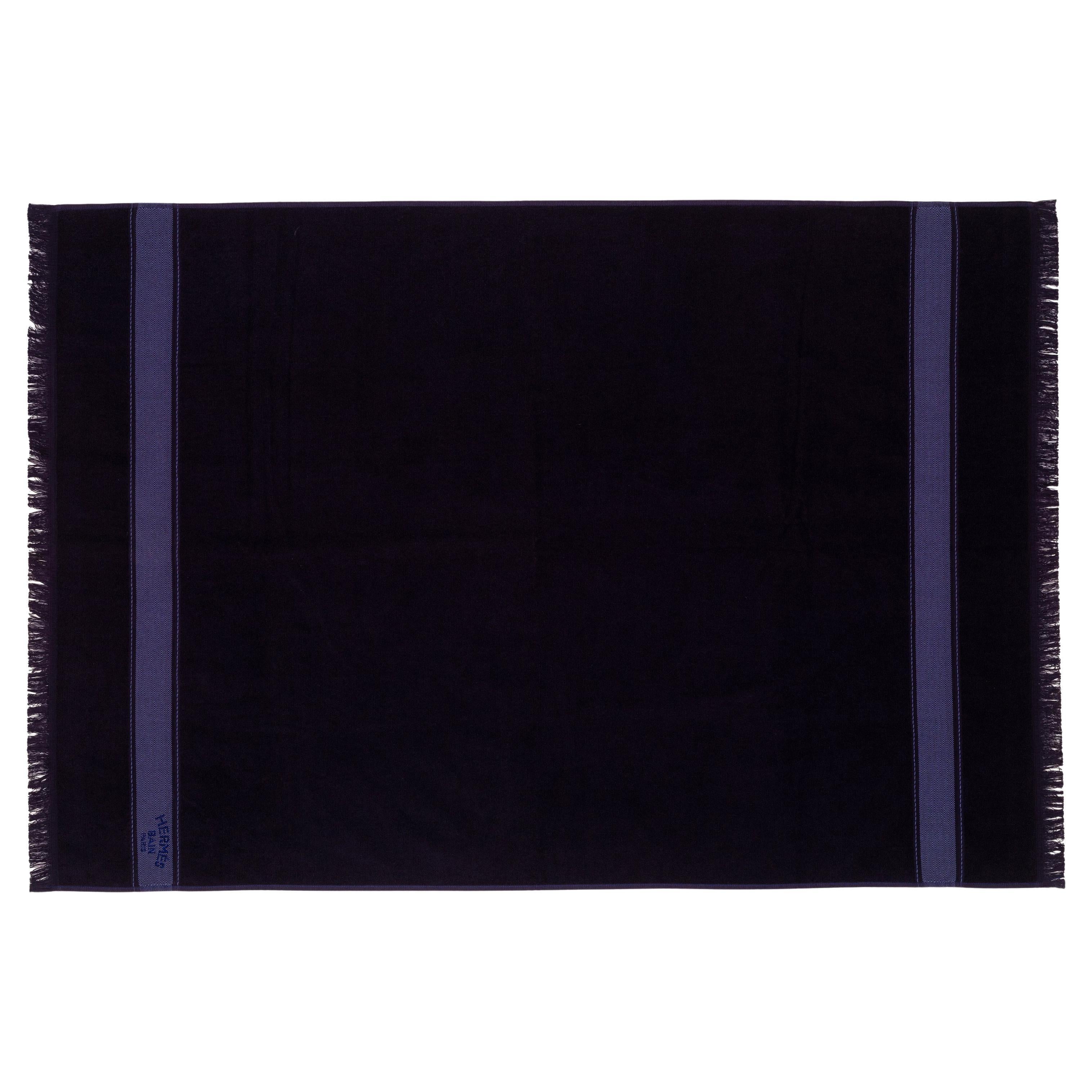 Asciugamano Hermes - Frange - Nero - 100% cotone - 95x144cm - Nuovo / Etichetta di manutenzione