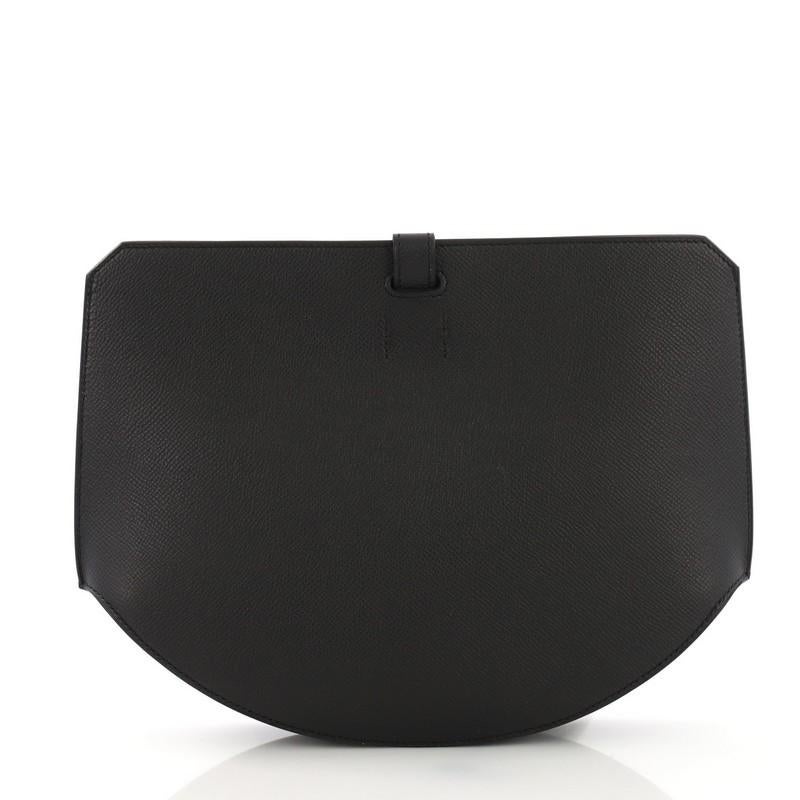 Noir Hermès Baton de Craie Pochette Epsom