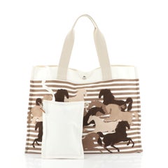 Hermès Beach Bag Printed Toile Maxi