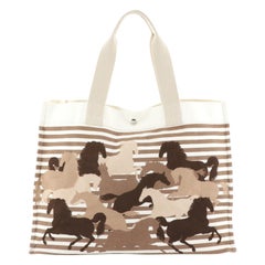 Hermes Beach Bag Printed Toile Maxi 