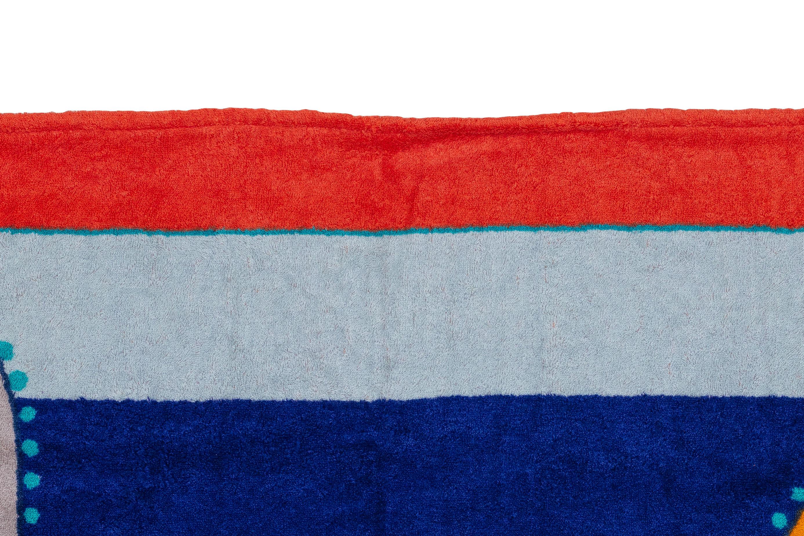 Women's or Men's Hermes Beach Towel Horses Red Blue - Cotton NEW