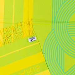 Hermes Beach Towel Pareo - Circuit 24 Chaine D Ancres - Lime Yellow - 132x167cm