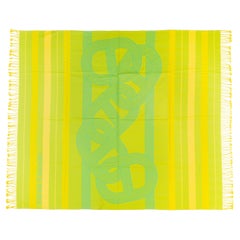 Hermes Beach Towel Pareo - Circuit 24 Chaine D Ancres - Lime Yellow - 132x167cm