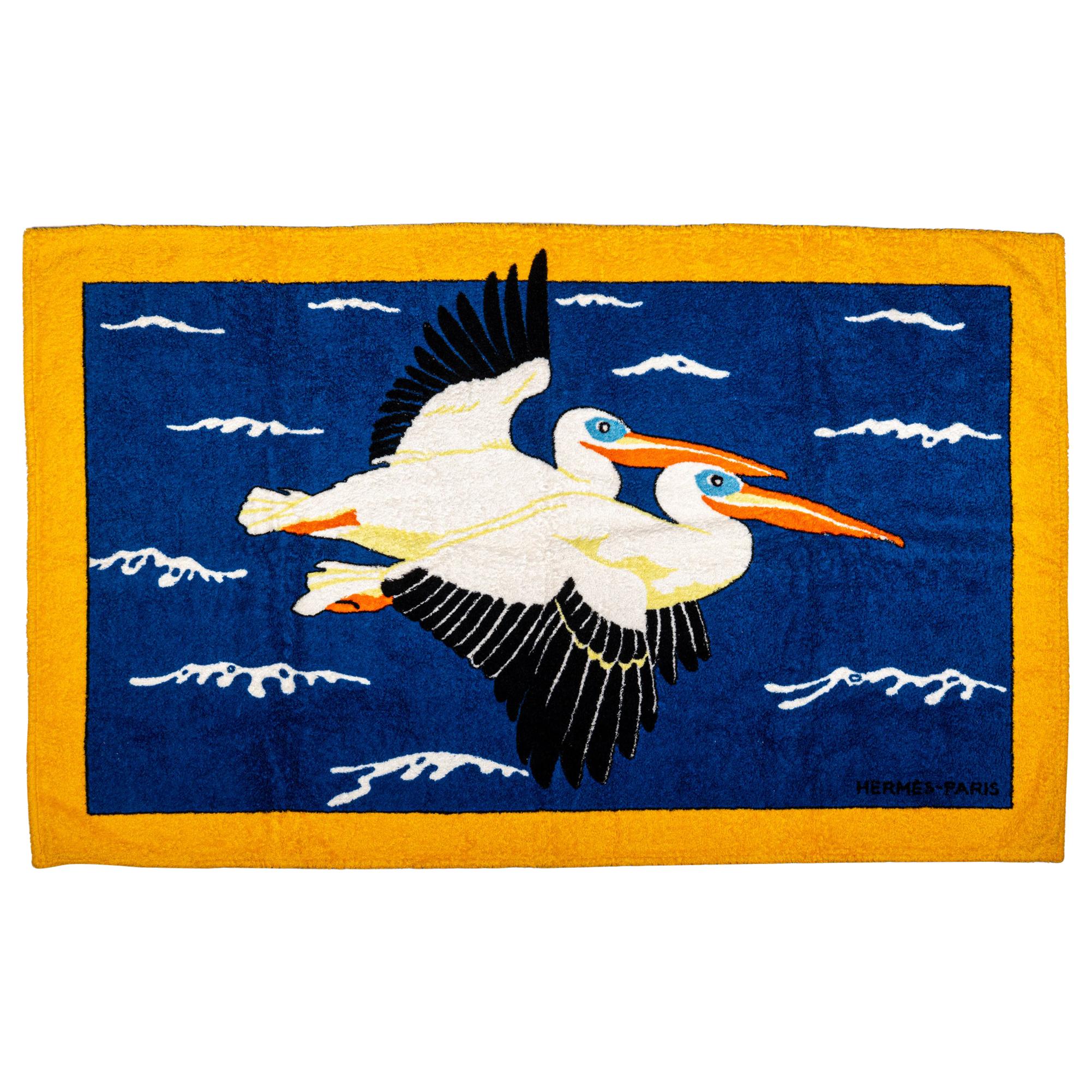 Hermès Beach Towel With Pelican Design at 1stDibs