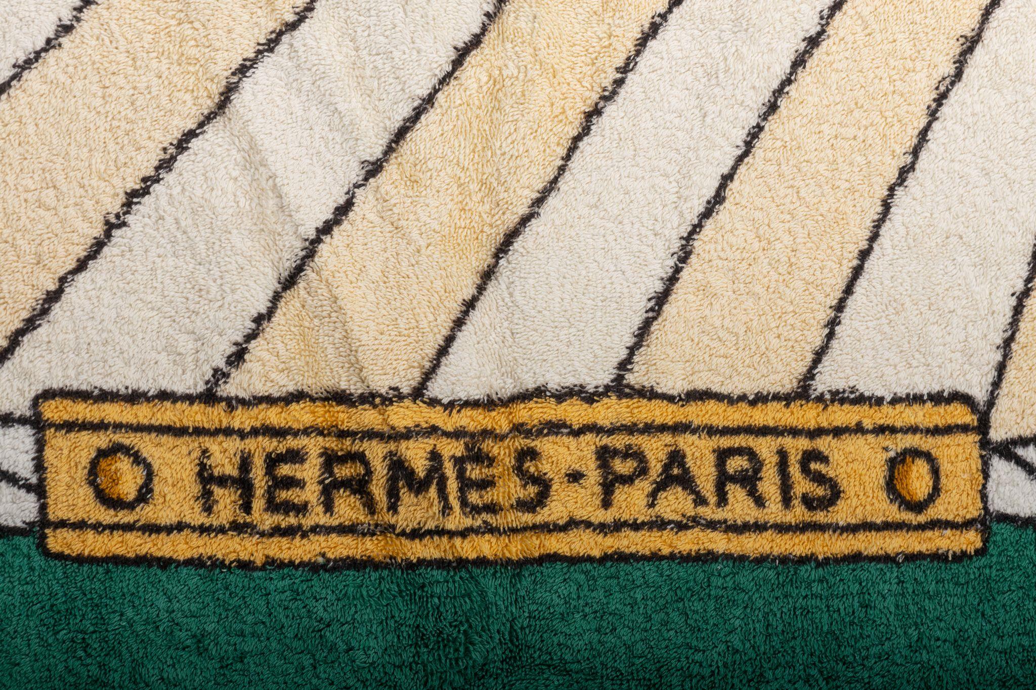 Hermès Beach Towel With Sailboat Design In Excellent Condition In West Hollywood, CA
