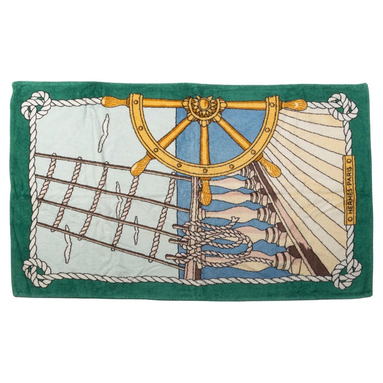 Hermès Beach Towel With Sailboat Design For Sale at 1stDibs