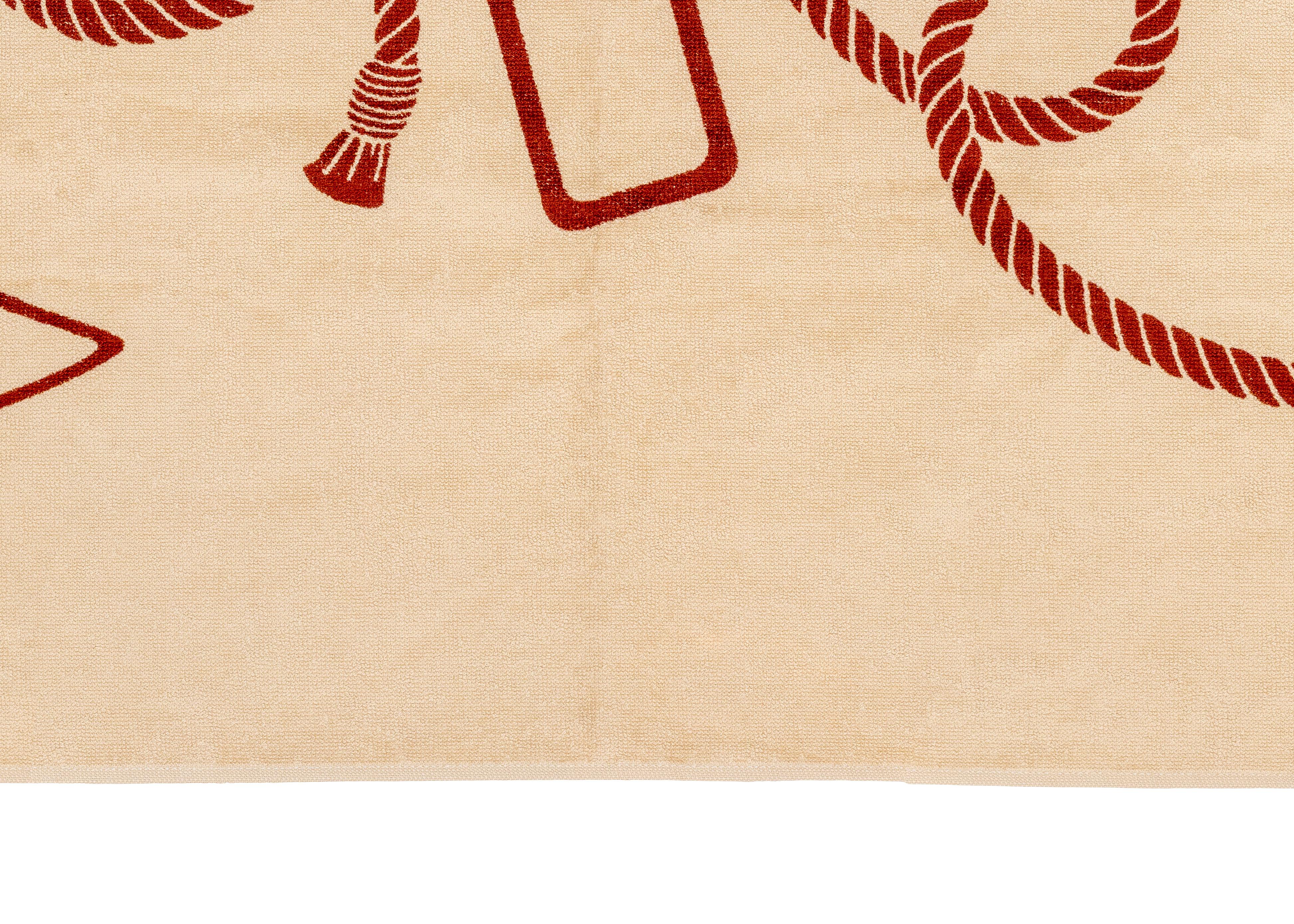 Hermes Beach Towel Yacht In Ancres en H - Cotton - 140x95cm - Sable - NEW For Sale 6