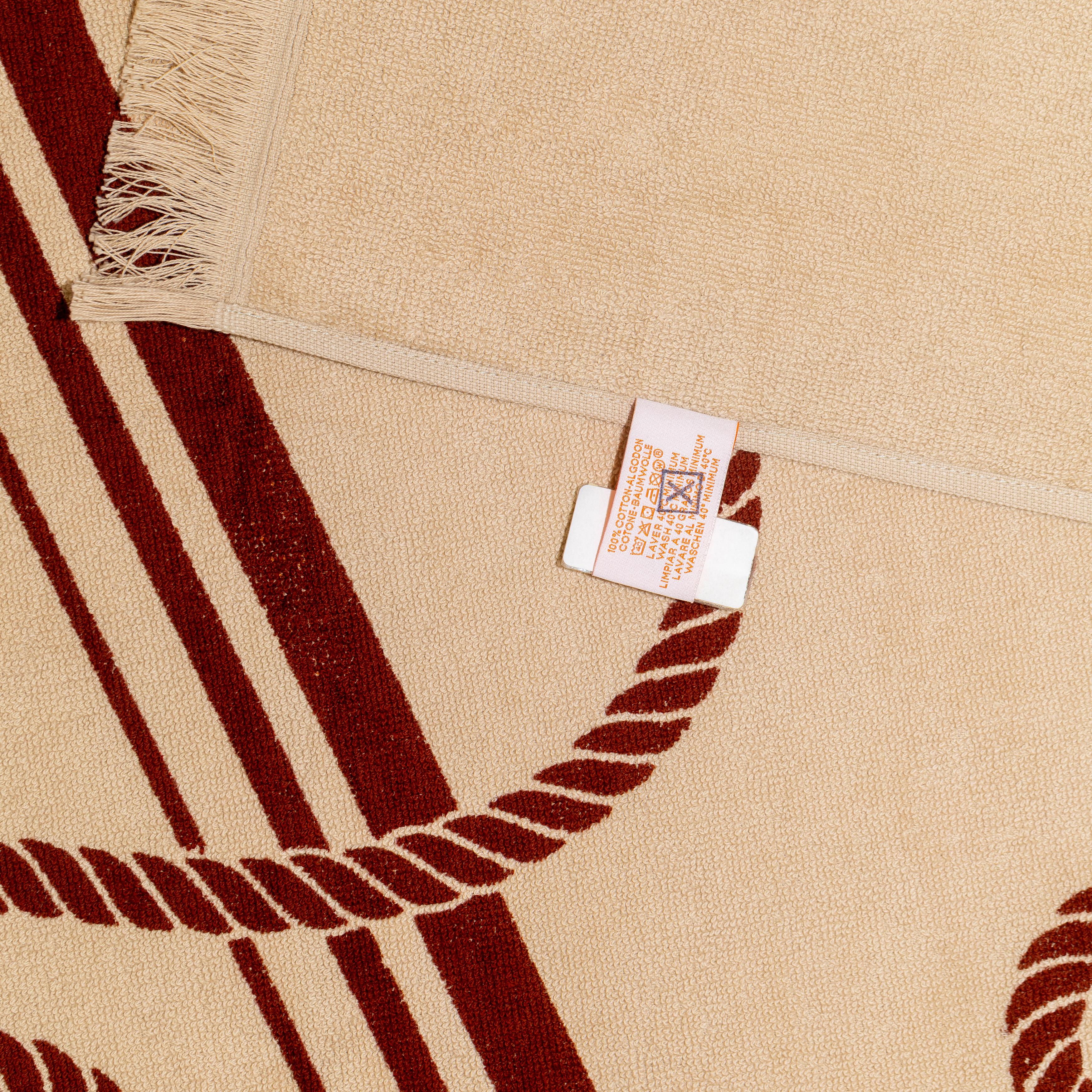 Hermes Beach Towel Yacht In Ancres en H - Cotton - 140x95cm - Sable - NEW For Sale 8