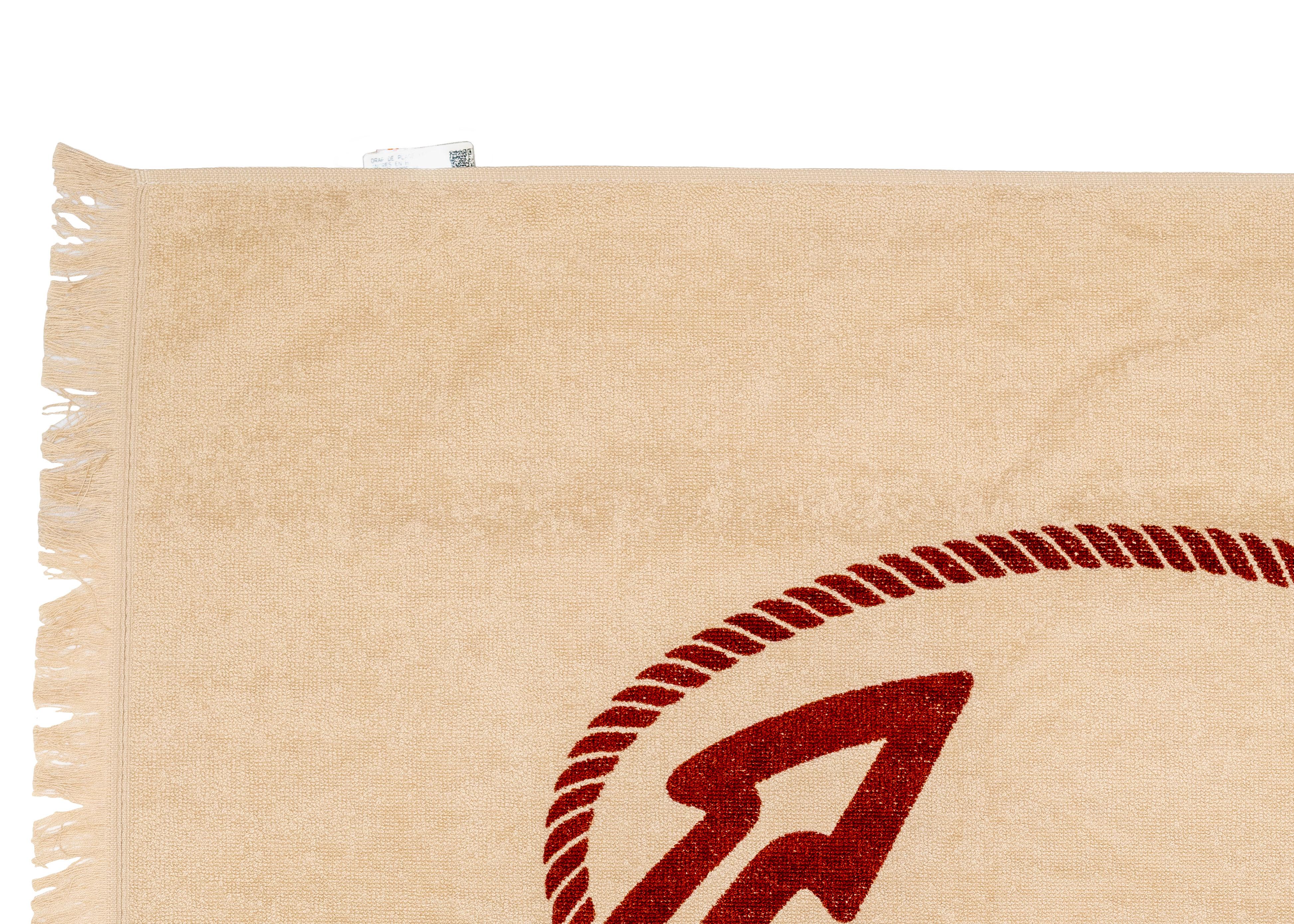 Beige Hermes Beach Towel Yacht In Ancres en H - Cotton - 140x95cm - Sable - NEW For Sale