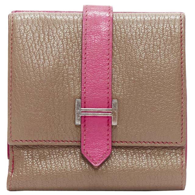 Hermès Rose Lipstick Chevre Mysore Bearn Wallet GHW For Sale at 1stDibs