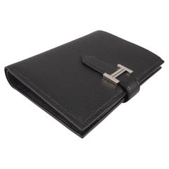 Hermes Bearn Compact wallet Epsom calfskin Black
