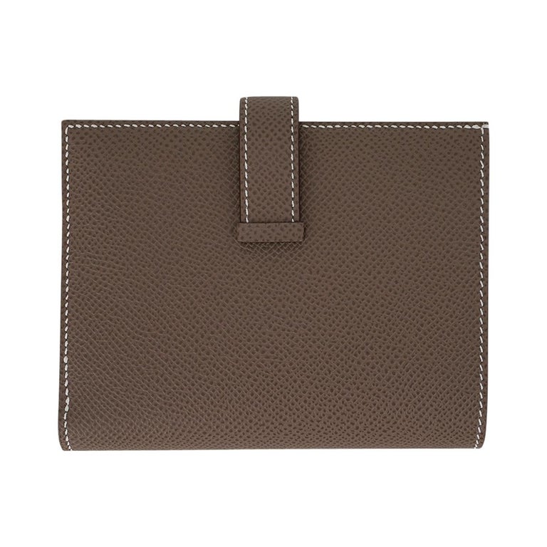 Hermes Bearn Compact Wallet Etoupe Gold Hardware Epsom Leather For Sale ...
