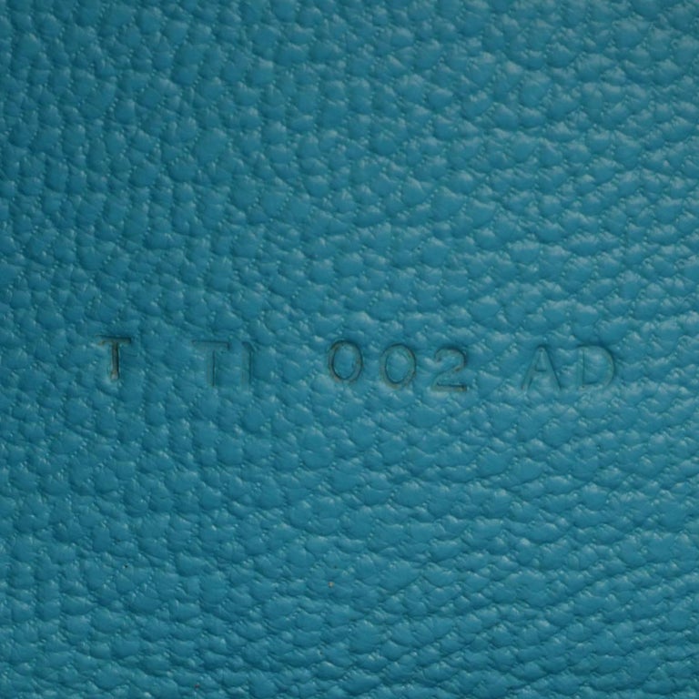 Hermès Bearn Wallet Blue Aztec Goatskin with Palladium Hardware Stamp T ...