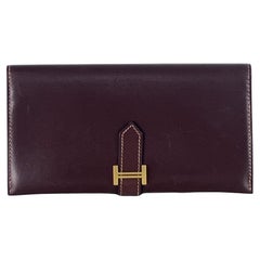HERMÈS Béarn Wallet Brown Leather 2012