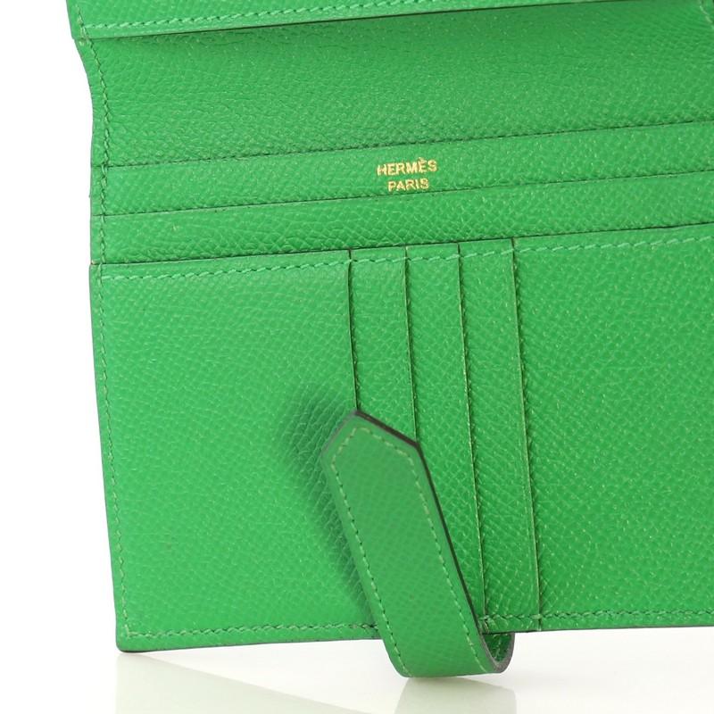 Green Hermes Bearn Wallet Epsom Compact
