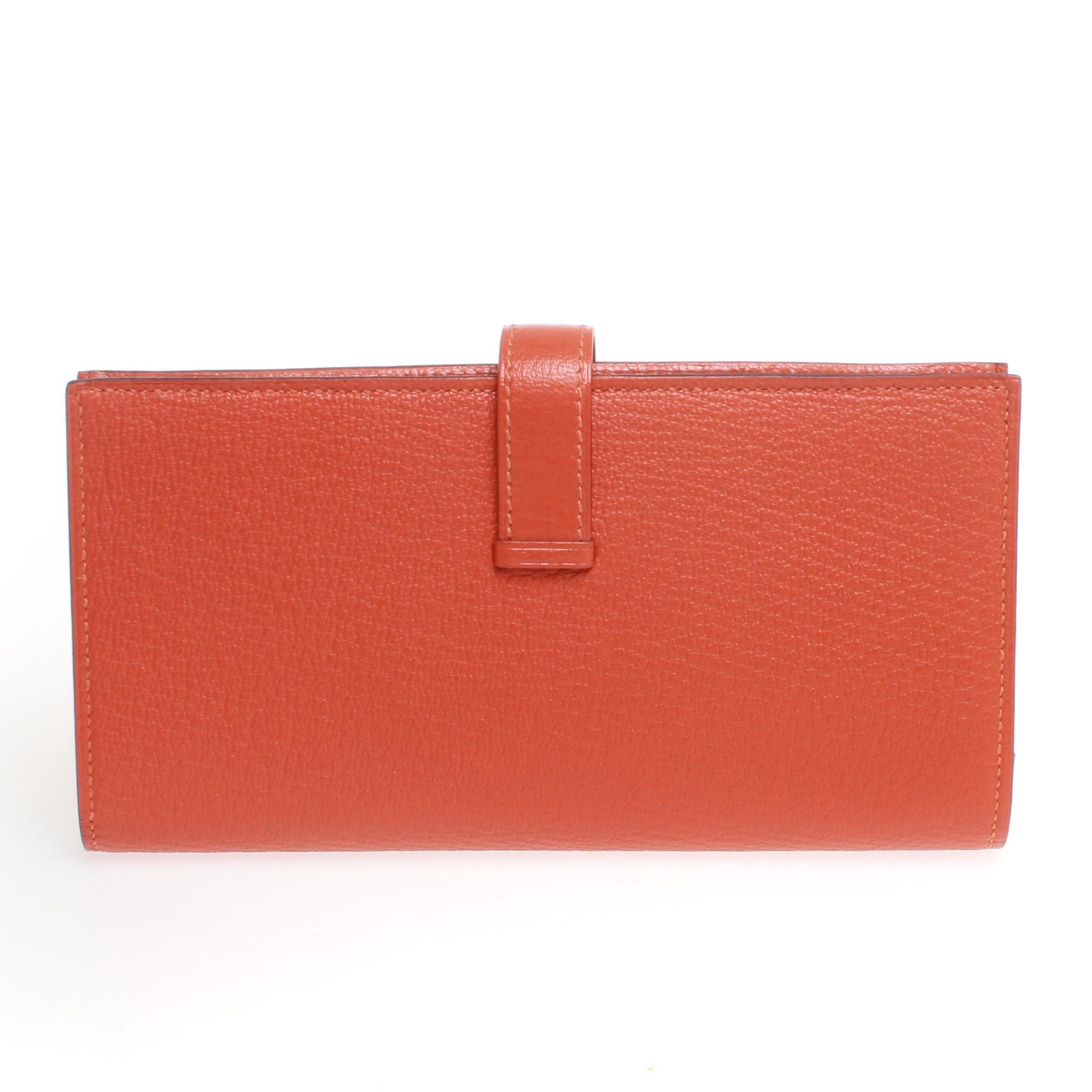 Orange Hermes Bearn Wallet