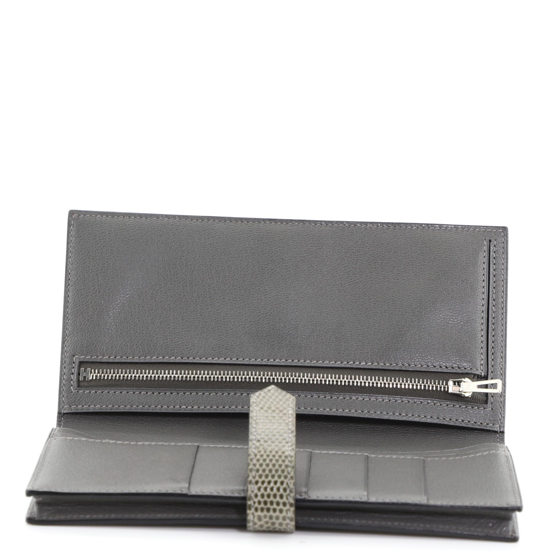 Women's or Men's Hermes Bearn Wallet Lizard Long