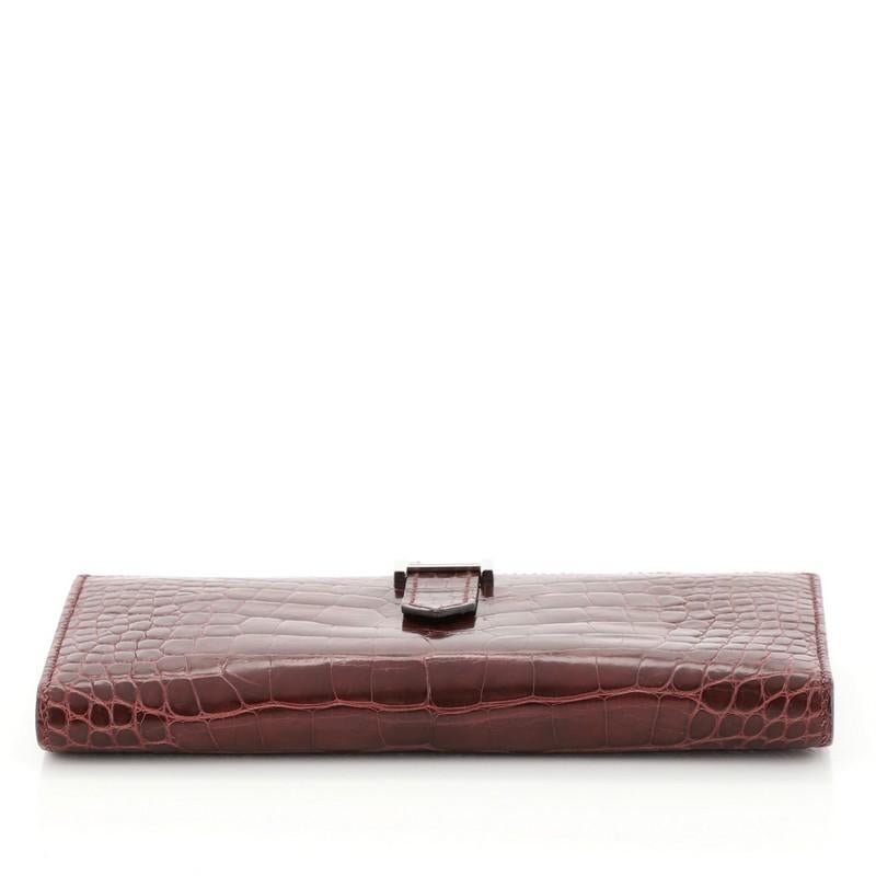 Hermes Bearn Wallet Matte Alligator Long In Good Condition In NY, NY