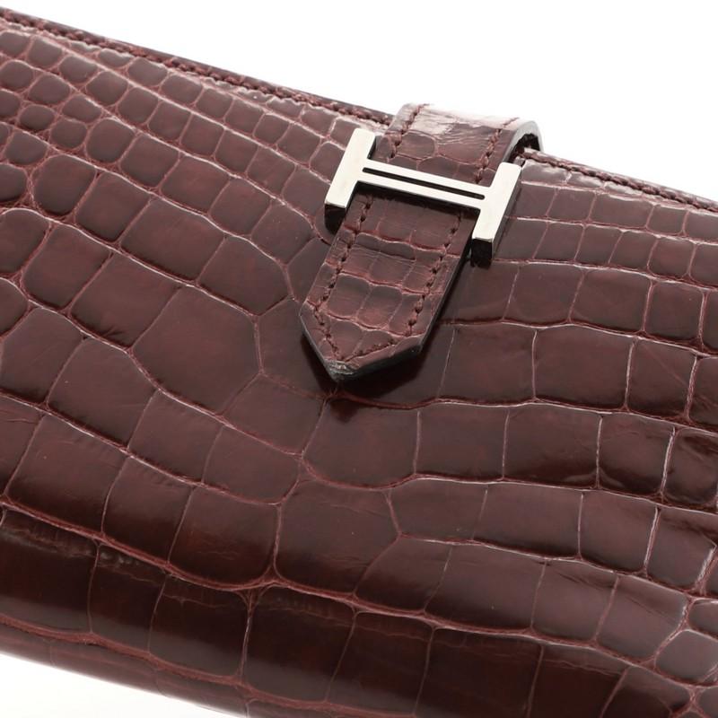 Women's or Men's Hermes Bearn Wallet Matte Alligator Long