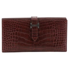 Hermes Bearn Wallet Matte Alligator Long