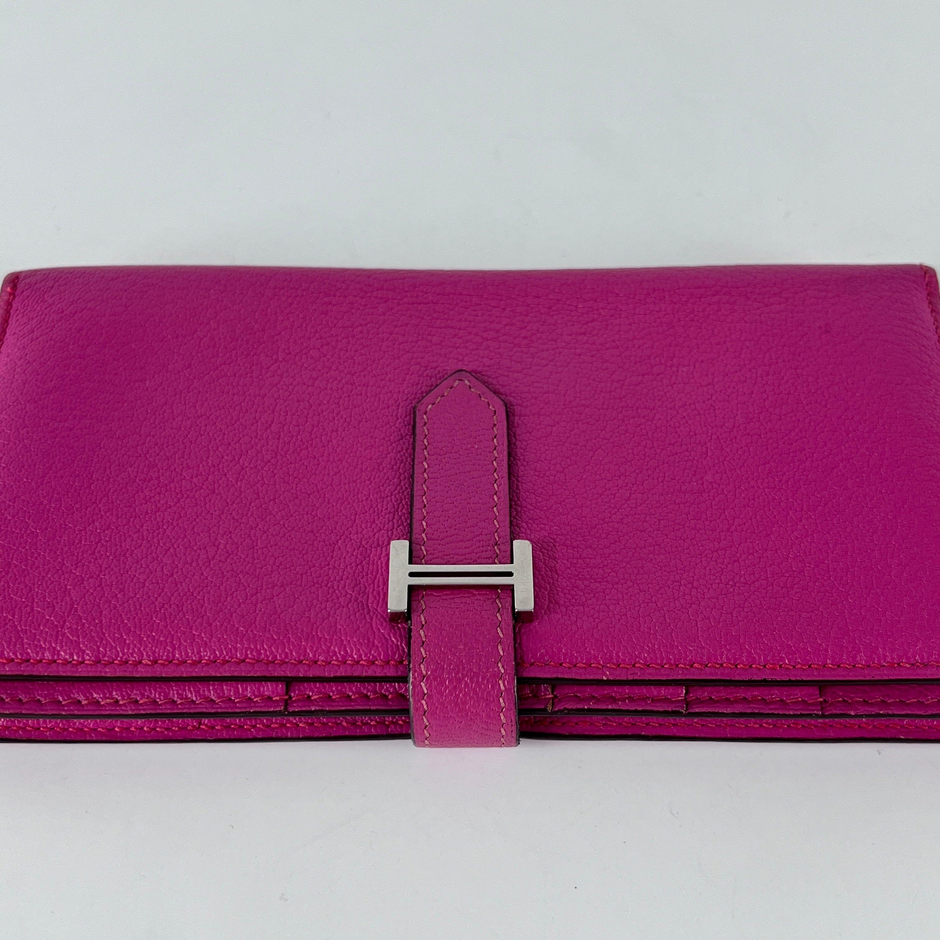 Hermès Béarn Wallet Pink Leather Gold Hardware 2008 In condizioni ottime in vendita a SAINT-OUEN-SUR-SEINE, FR