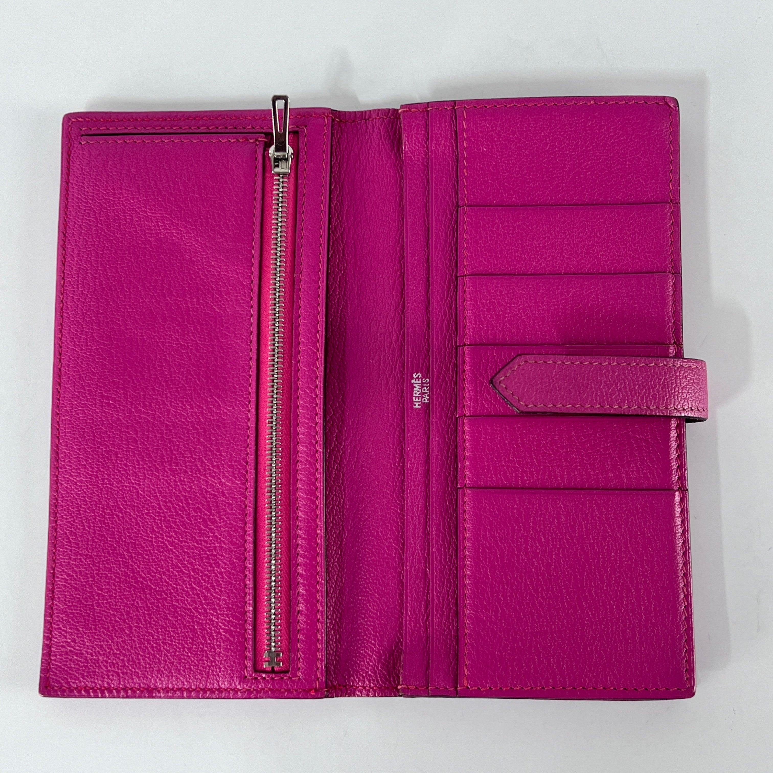 da uomo o donna Hermès Béarn Wallet Pink Leather Gold Hardware 2008 in vendita