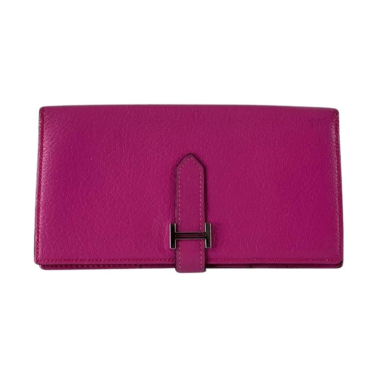 Hermès Béarn Wallet Pink Leather Gold Hardware 2008 in vendita