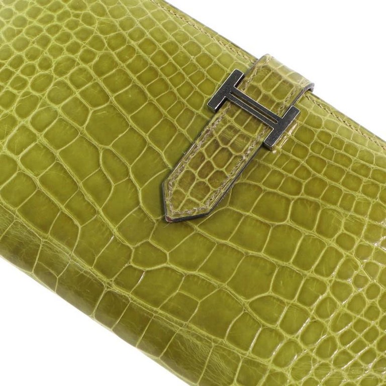 Hermes Bearn Wallet Shiny Alligator Long at 1stDibs