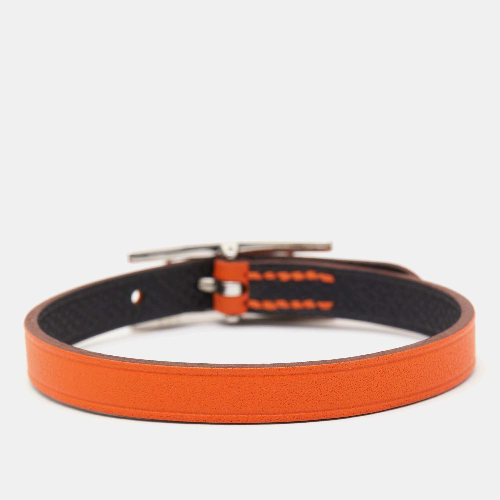 The Hermès Behapi bracelet is an exquisite accessory crafted by the renowned luxury brand, Hermès. It features high-quality leather in various vibrant colors, adorned with a palladium-plated H-shaped buckle closure, combining elegance and style for