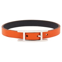 Hermès - Bracelet en cuir plaqué palladium