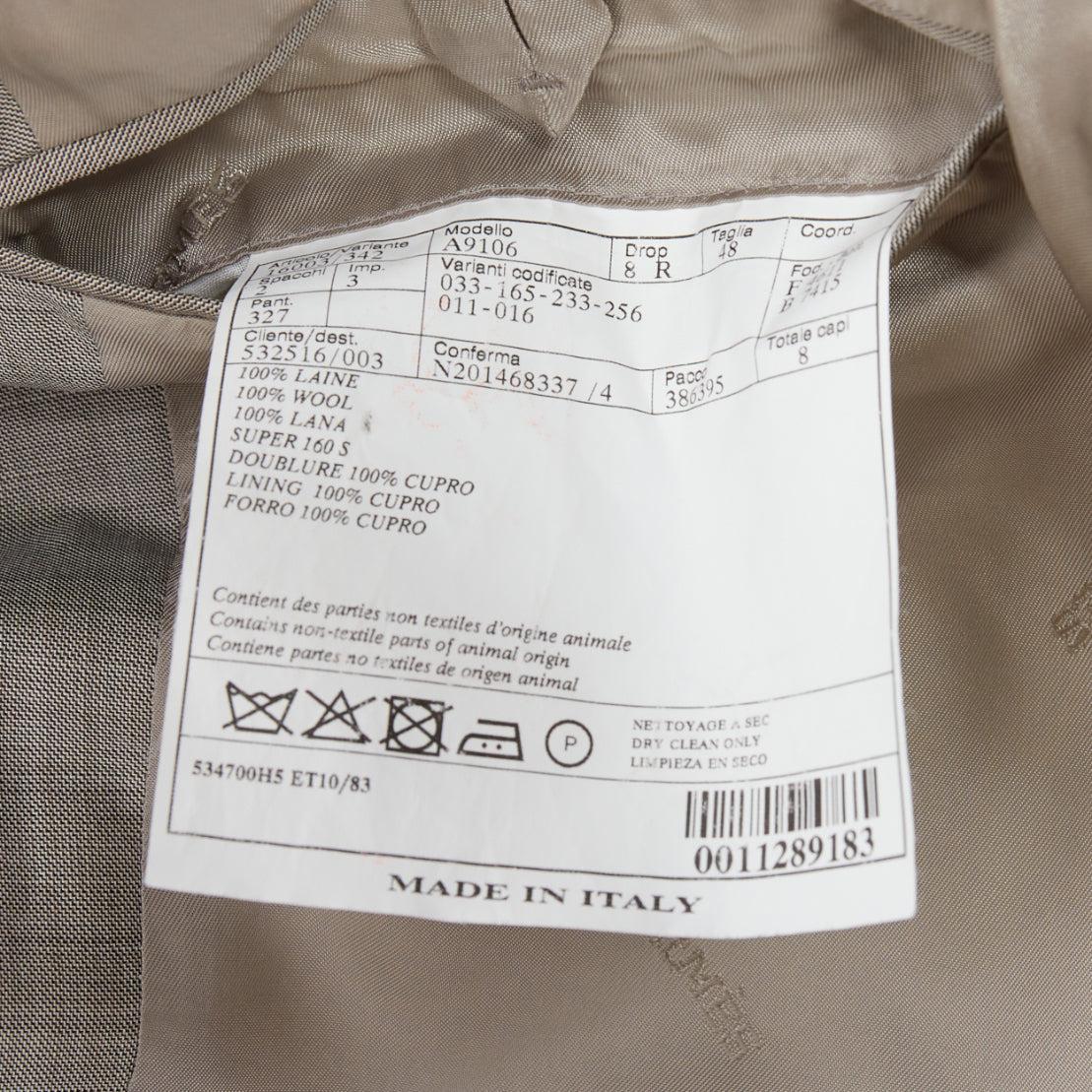 HERMES beige 100% lana 3 tasche con dettagli cuciti a mano abito blazer FR48 M in vendita 3